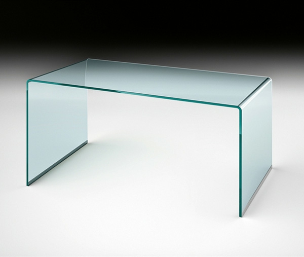 minimalistički stolovi staklo dizajn ideja