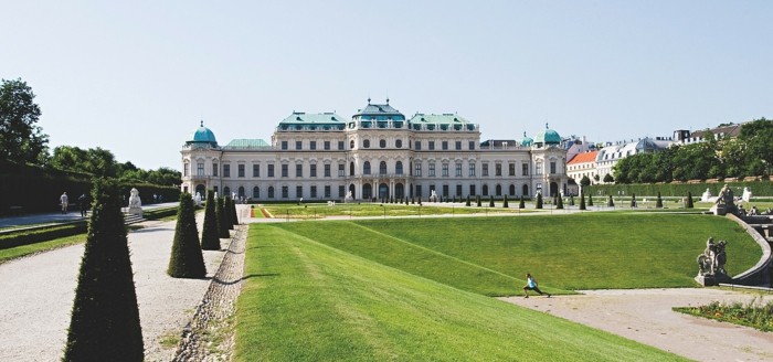 модата в най-архитектура-бароков замък Белведере във Виена Австрия