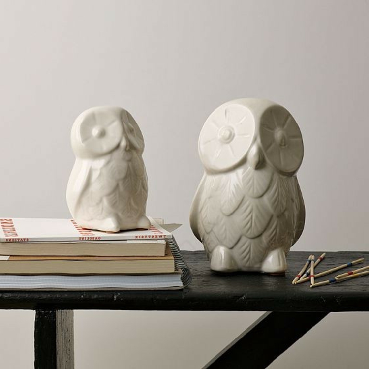 kerramik-pöllöt ja valkoinen yksinkertainen, tyylikäs-tyylikäs-erityisesti-hingucker-moderni-neu