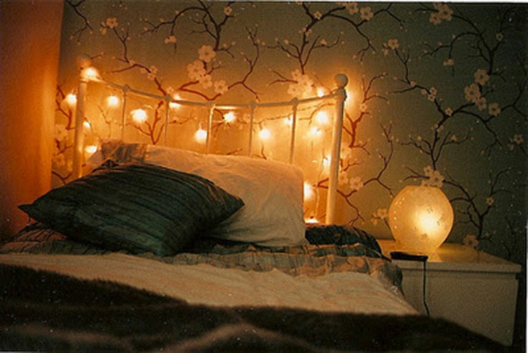 krevet-dekoracija-jako-šik-plemeniti-beleuchtng-romantično-slatko po posebnom events-