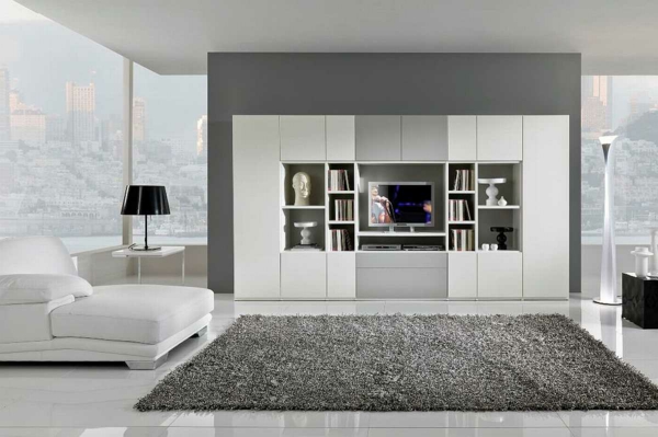 moderna boja-by-the-spavaća soba - sivo-bijeli