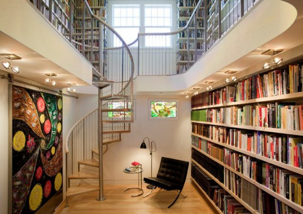 moderna kuća - knjižnica
