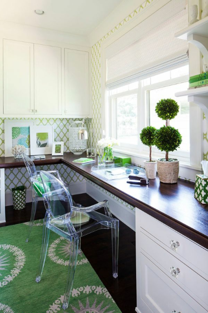 модерна кухня-красиво зелено-дизайн-екологичен-интериор модерен-хладен тапети