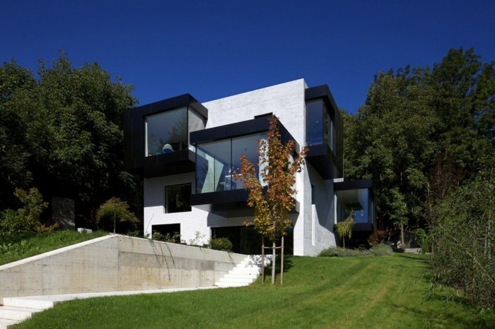 съвременен архитект къщи-атрактивен дизайн-красив-естествена среда