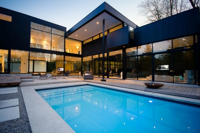 съвременен архитект къщи-много-пра-дизайн-с-басейн
