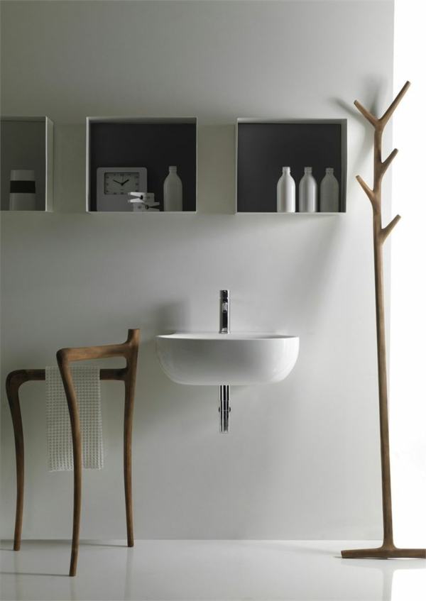 Modern fürdőszoba-berendezés fa kötőfék-ötletek