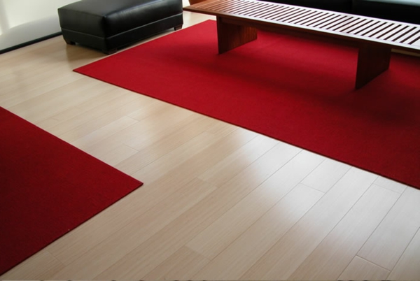 модерни подови настилки червени килими - дизайн на маси
