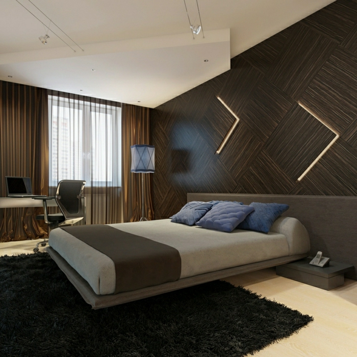 moderna-uređaj spavaće zidni dizajn drvo-lijepe-zidovi-dnevni-zid dizajn