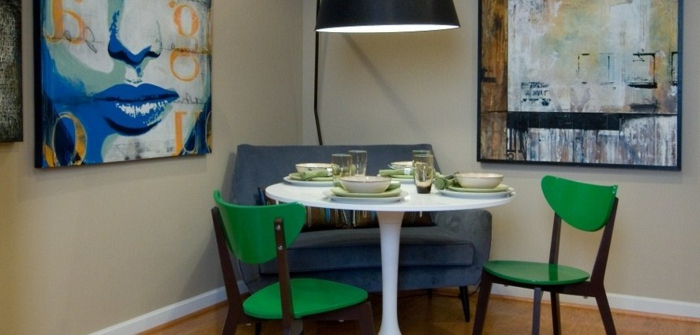 Modern-трапезария-зелени столове