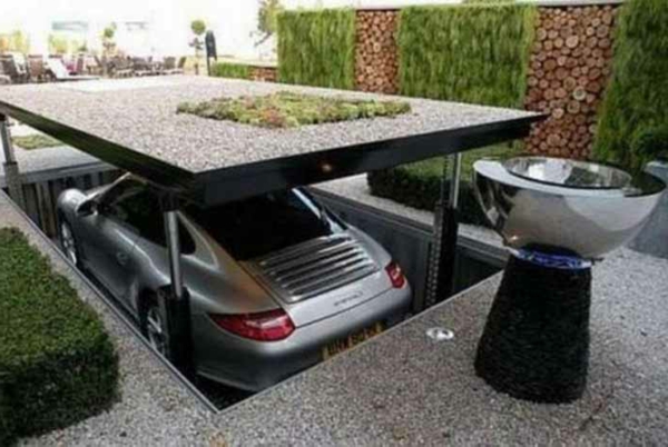 moderni-garage-futuristinen muotoilu