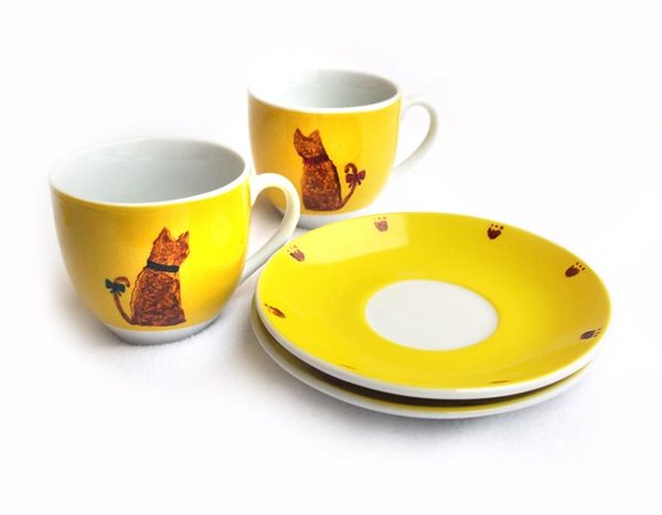 moderne žuto-smiješno-espresso mugs
