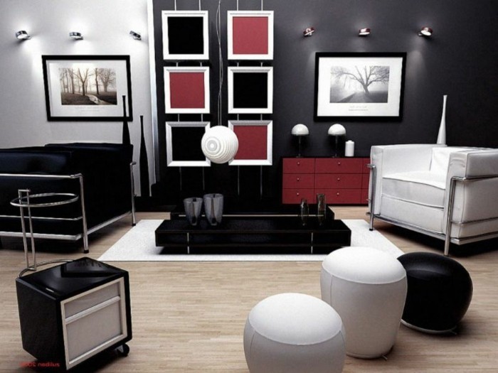 modern tervezésű-nappali-kreatív-modell érdekes élő fal