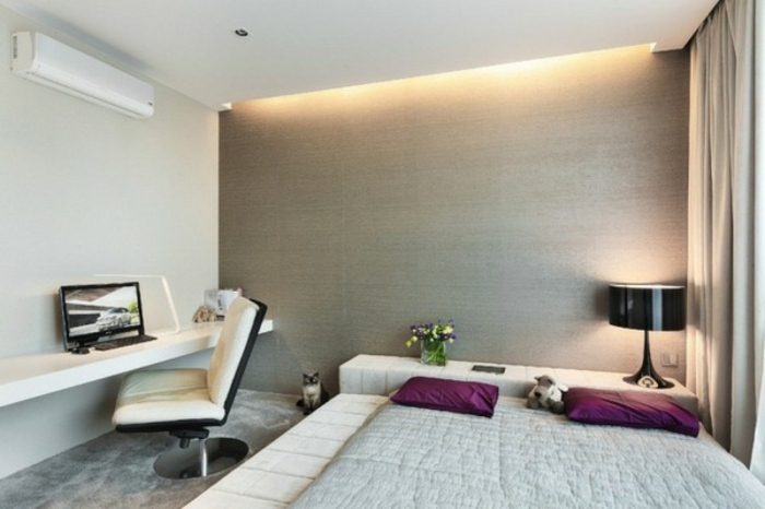 现代间接照明功能于美丽的卧室