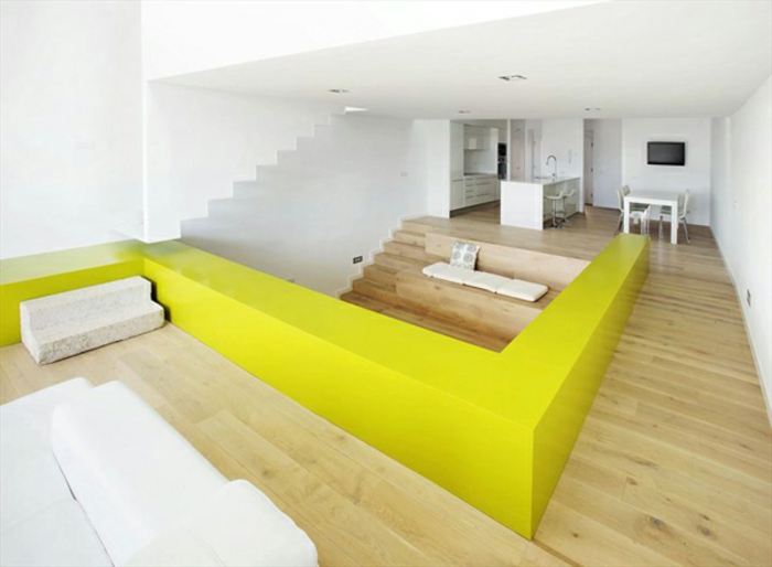 dekoracija modernog interijera žute-naglasci