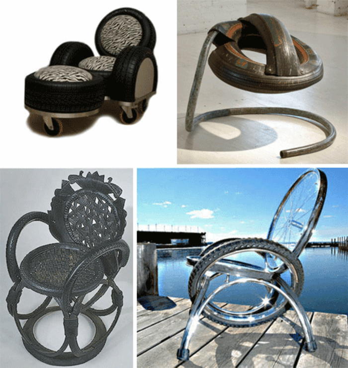 съвременната практическа-DIY-мебели-от-кола за рециклиране на гуми автомобилни гуми, използвани