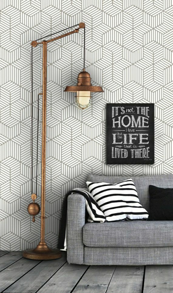 moderno-Papel-vida pared gris-diseño