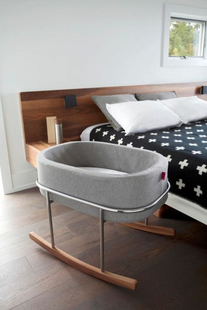 efectivos-cunas modernas-y-gris-diseño-de-la-cama-de-padres