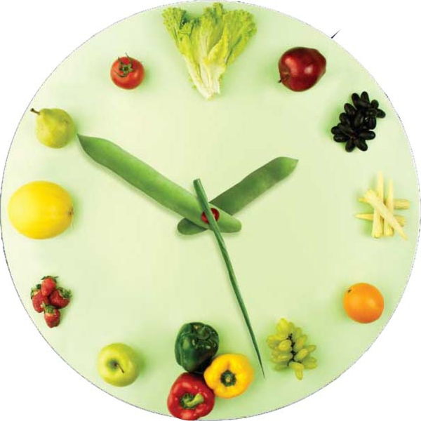 الخضروات الحديثة ساعة الحائط - تصميم بألوان ودية