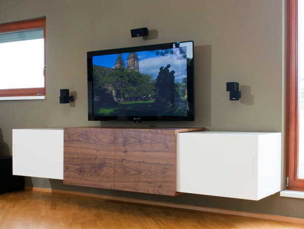 TV moderne armoire en deux couleurs par le salon