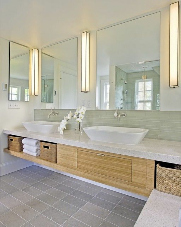 modern fürdőszoba-with-bázis szekrények.