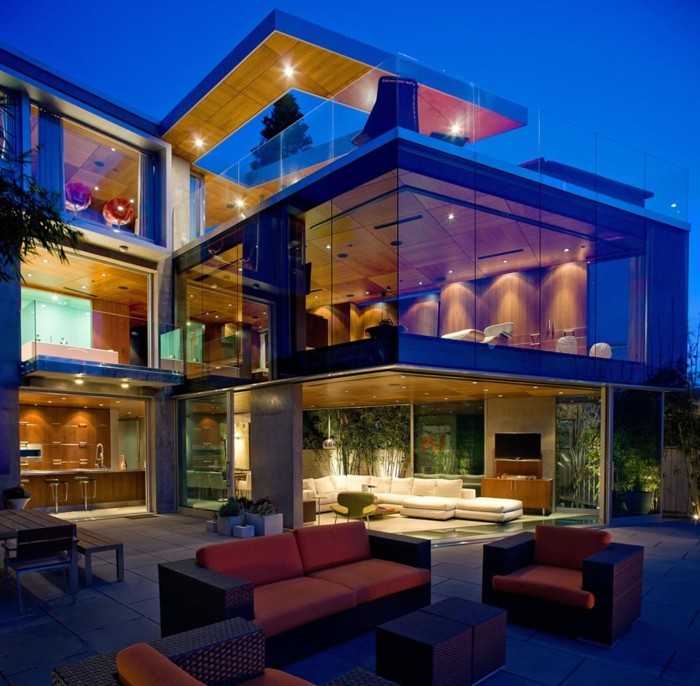 modern építész ház, egyszer-ház a modell-multi-padló
