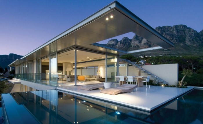moderni-arkkitehti house-minimalistinen-malli-luova suunnittelu-ympäristö-of-Water