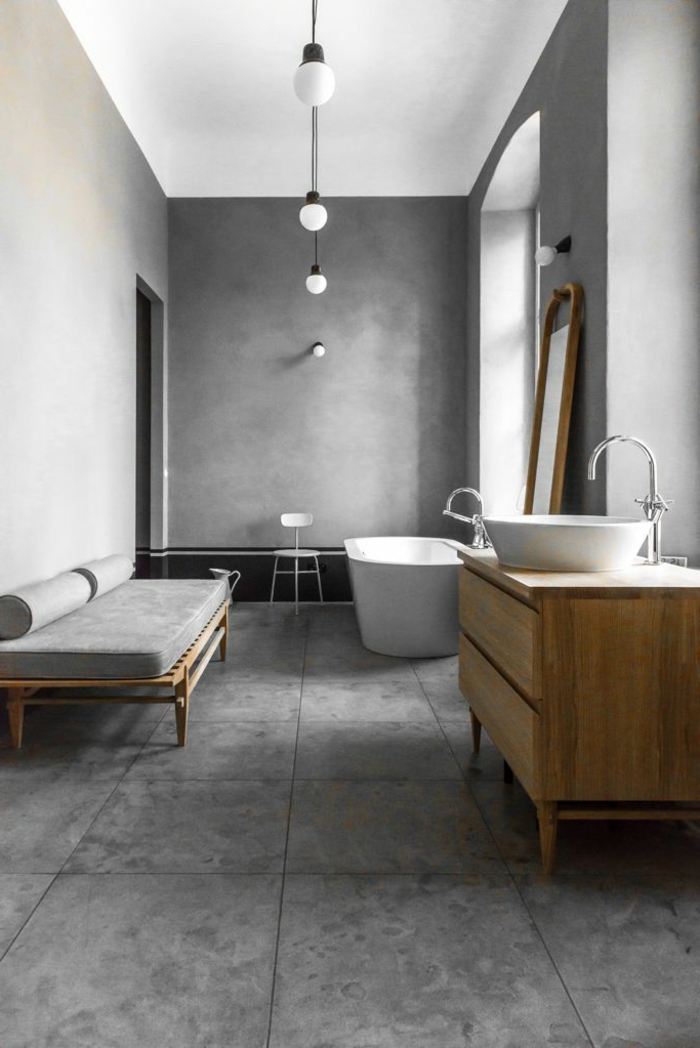 modern rossz térbeli-szürke falak elegáns minimalista badeinrichtung