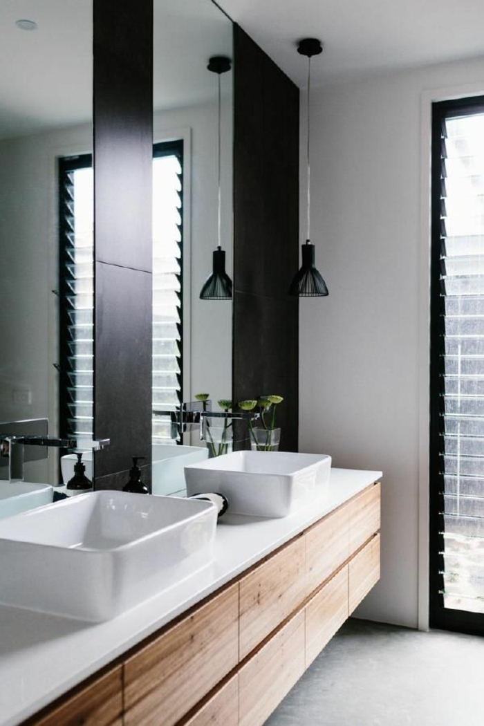 modern fürdőszoba-finom baddesign Black-ipari világítás