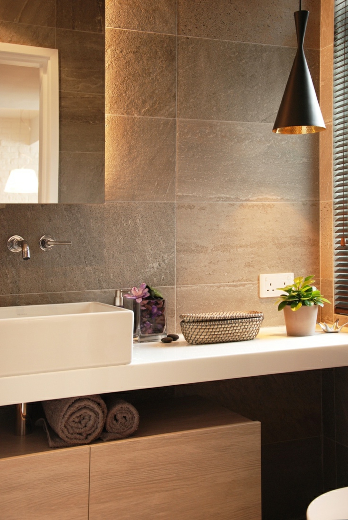 modern fürdőszoba-design-Virág Növények finom fürdőszoba kiegészítők