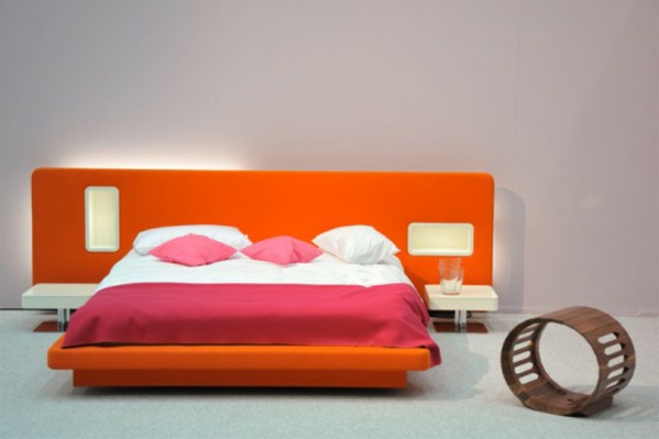 μοντέρνο κρεβάτι-σχεδιασμός-ζεστό-χρώμα-κρεβάτι