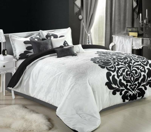 moderne krevete-model-u-bijelo-crno-sivi zavjese