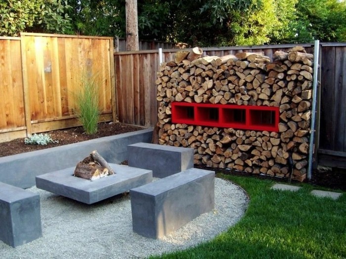 модерен дизайн-на-градина-творческа-акцент стена-пра-градински мебели