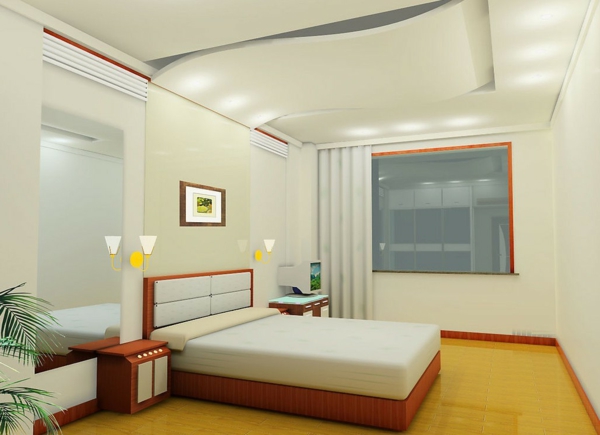 एक आधुनिक बेडरूम के लिए छत रोशनी और दीवार रोशनी