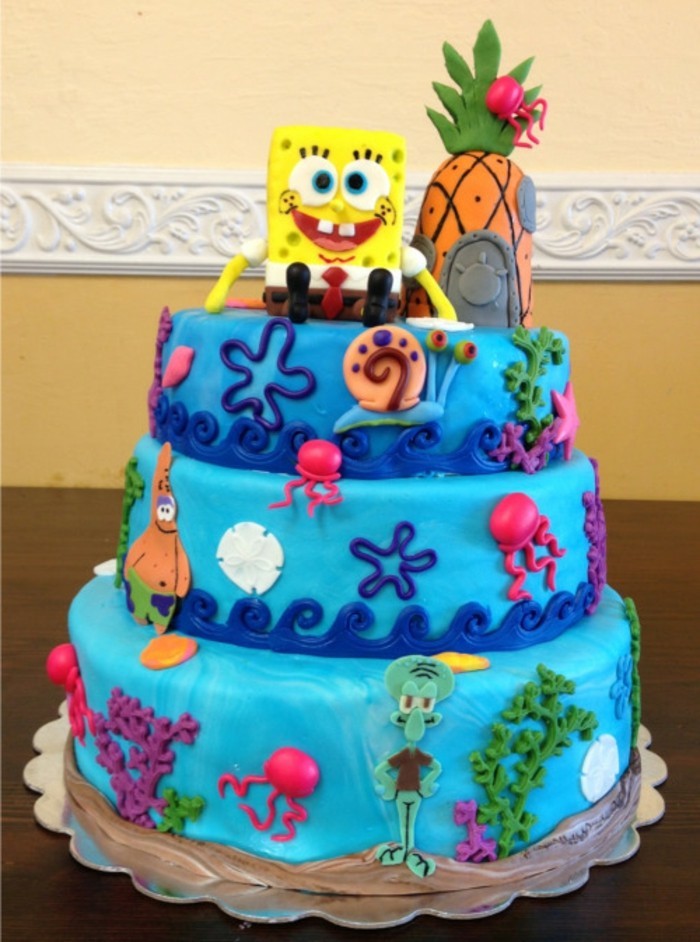 motiivi piirakat-itse-make-spongebob-kids syntymäpäiväkakun-itse-make