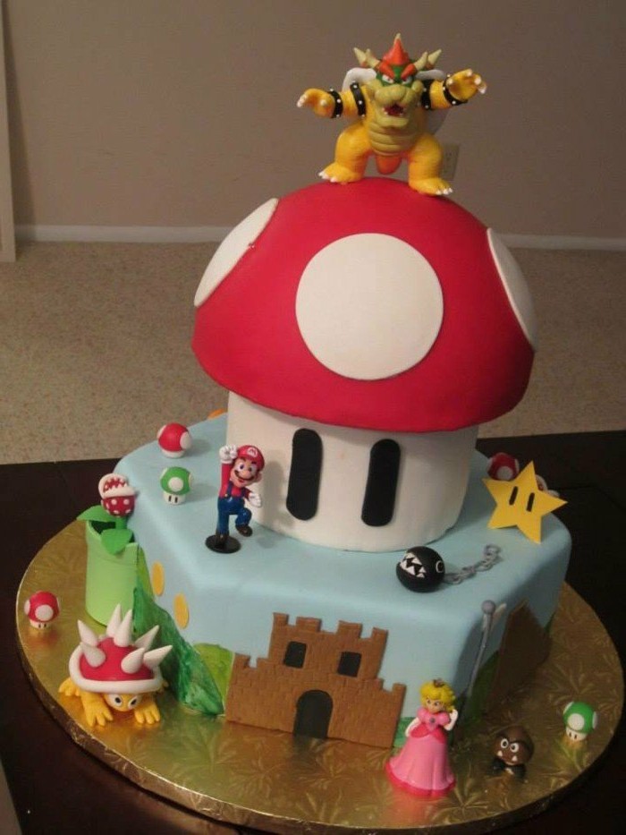 motiivi piirakat-itse-tekevät Super Mario lapset syntymäpäiväkakun-itse-hassuja