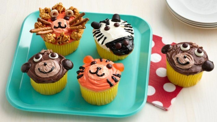 muffins-Διακοσμήστε-γενέθλια-party-ζώων για κατανάλωση