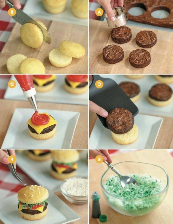 magdalenas-decorar-Ideas-muffin sándwich de pasta de azúcar a establecer