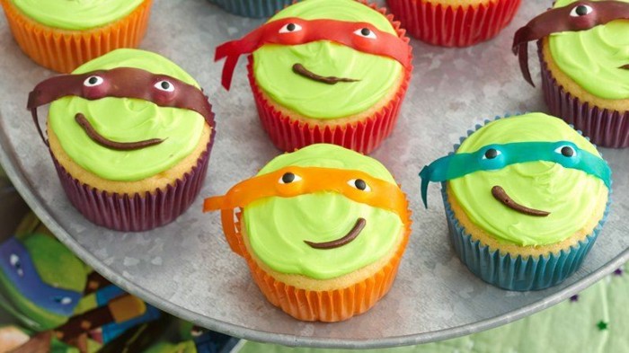 muffinsseja-koristelu-ideoita-Ninja Turtles Funny muffinit
