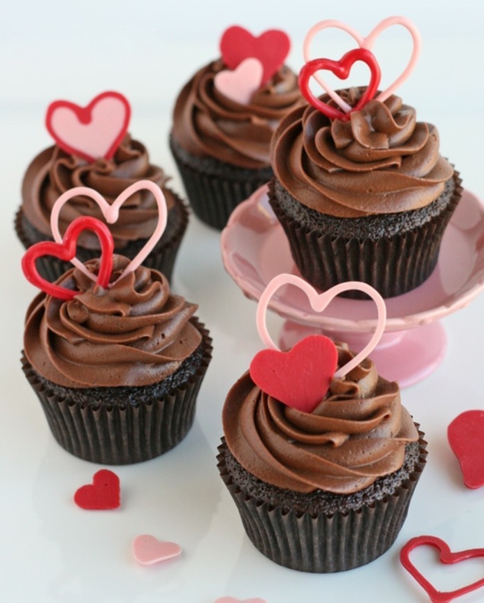 muffins-डेकोरेट-वेलेंटाइन-कप केक डेको-चॉकलेट और प्यार