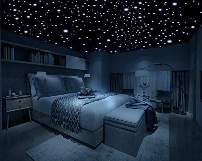 noć-s-Sternen-sternhimmelimschlafzimmer plavo svjetlo svjetlo art-miniledlicht