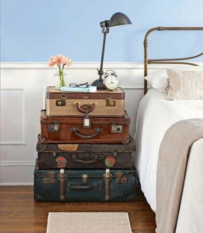 шкафче-сам натрупване дизайн-на-куфари изработени по най-леглото