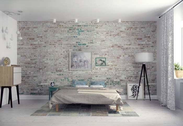 benz24.de-prirodni kamen uređaj replika zid dizajn spavaća soba svjetlo