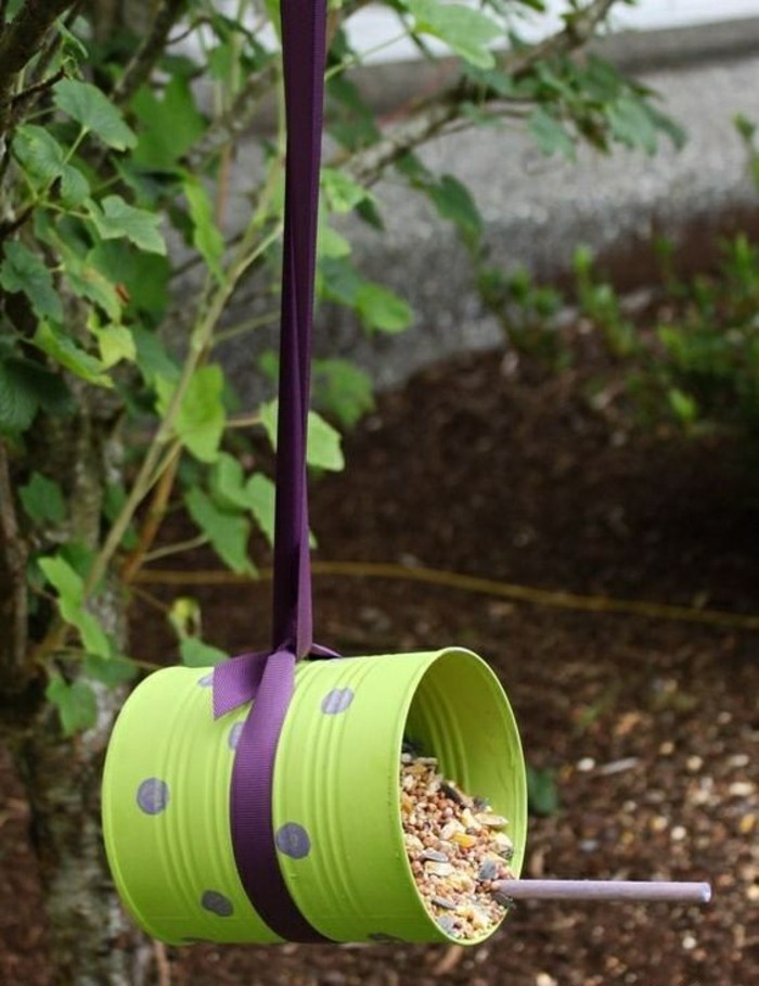 Новият-занаятчийски идеи-зелено-konservendose-лилав контур-преференциални птица-градина