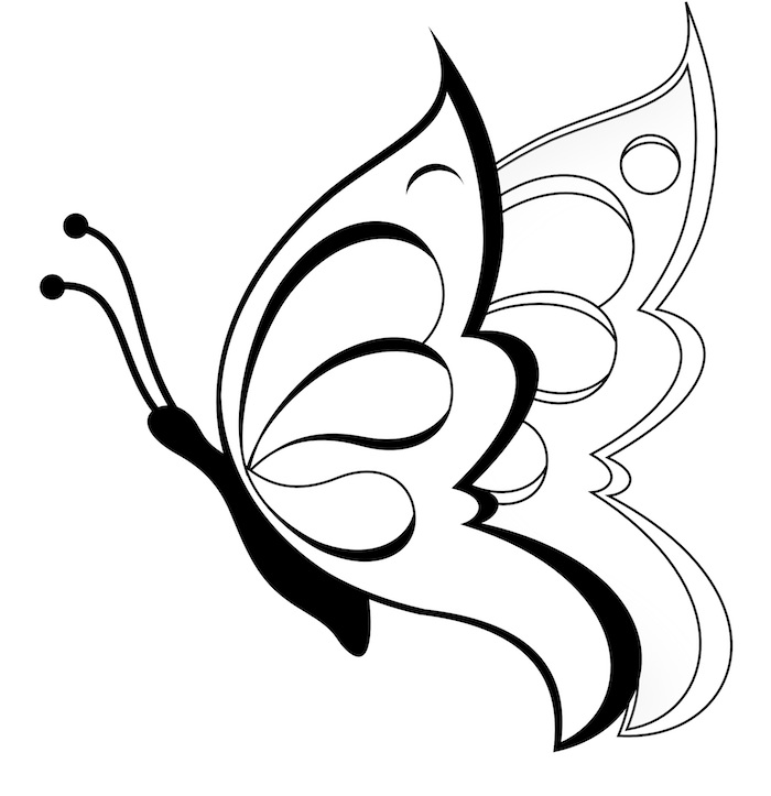 Ето една идея за татуировка на пеперуда с две големи бели крила