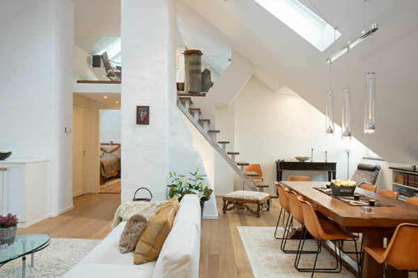 Nordic mód in-the-helyiség kialakítása-in-a-penthouse