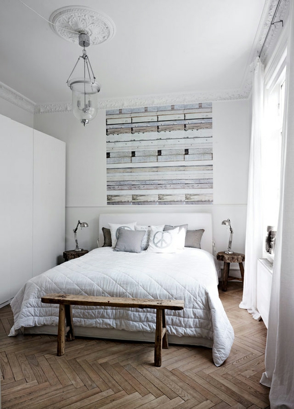 Pohjoismais-mode in-the-huoneen suunnittelun yksinkertainen makuuhuoneen