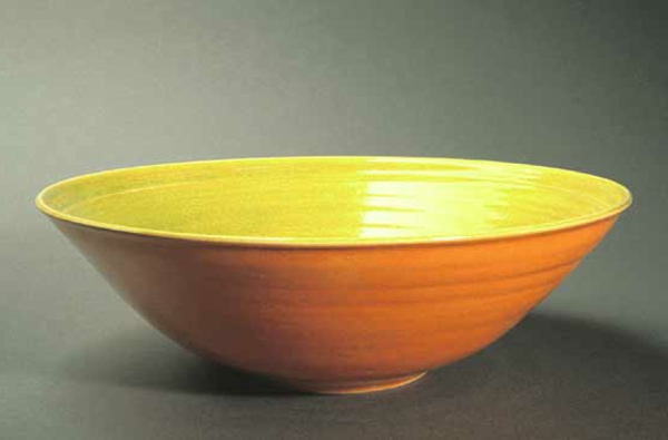 水果碗 - 陶瓷 - 现代设计 - 黄色和橙色