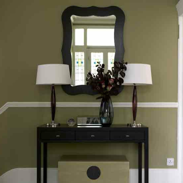 ockra boja koridora ogledalo moderne kombinacije boja
