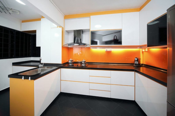 oranssi keittiö seinämaali - loistava kuva