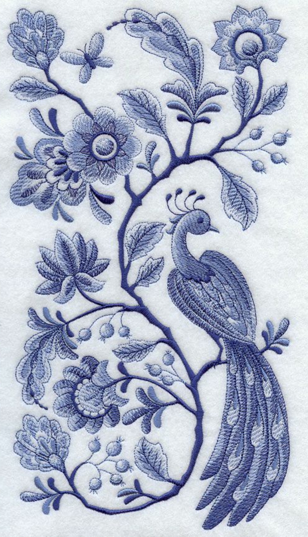 Ориенталски-завеси-синьо-бели порцеланови бродирани